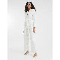 River Island Lace Wide Tailored Trousers - White