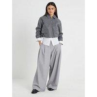 River Island Harrington Zip Up Jacket - Grey Marl