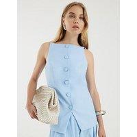 River Island Strappy Waistcoat - Light Blue