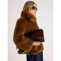 River Island Short Faux Fur Jacket - Green