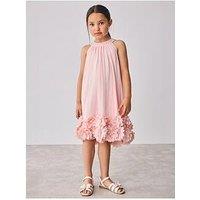 Ted Baker Girls Flower Hem Dress - Pink