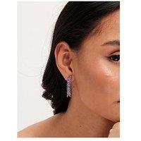 Jon Richard Rhodium Plated Lavender Leaf Earrings