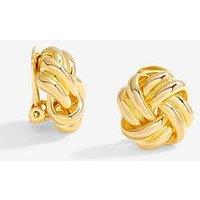 Jon Richard Gold Plated Polished Knot Clip Earrings