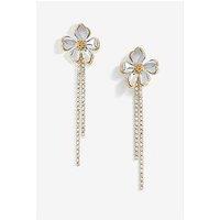 Mood Two Tone Flower Cupchain Drop Earrings