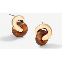 Jon Richard Gold Plated Polished And Resin Knot Stud Earrings