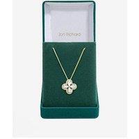 Jon Richard Gold Plated Cubic Zirconia Clover Pendant - Gift Boxed