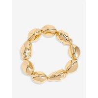 Mood Gold Sculpted Casted Nugget Stretch Bracelet