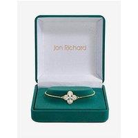 Jon Richard Gold Plated Cubic Zirconia Clover Toggle Bracelet - Gift Boxed