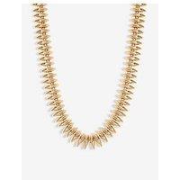 Inicio Gold Plated Polished Ridged Allway Necklace - Gift Pouch