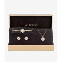 Jon Richard Gold Plated Crystal Clover Trio Set - Gift Boxed