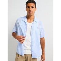 Allsaints All Saints Valmer Short Sleeve Left Chest Ramskill Casual Shirt - Blue