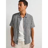 Allsaints All Saints Tawney Short Sleeve Casual Shirt- Black