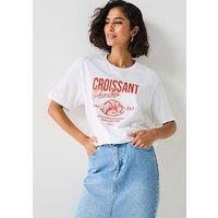V By Very Oversized Croissant Graphic Tee