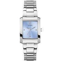 Guess Stainless Steel Case, Ice Blue Dial With Diamonds Details And Stainless Steel Bracelet