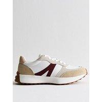 New Look White Brushed Faux Suede Panelled Trainers