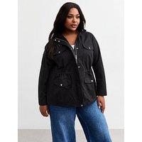 New Look Curves Black Four Pocket Shacket