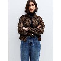 New Look Animal Print Faux Suede Shacket - Brown