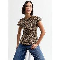New Look Brown Leopard Print Top