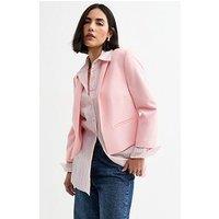 New Look Light Pink Cropped Blazer Jacket