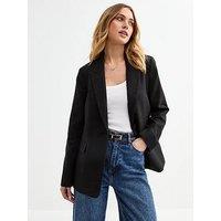 New Look Black Linen Blend Blazer