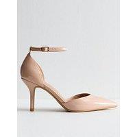 New Look Oatmeal 2 Part Stiletto Heel Pointed Toe Pumps - Cream