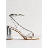 New Look Silver DiamantÈ Embellished Multi Strap Sandals