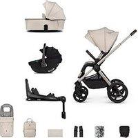 Venicci Upline 2 - 3In1 Bundle Plus Tiago Black Car Seat And 360 Base - Stone Beige