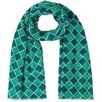 Accessorize Tilly Tile Print Scarf - Teal