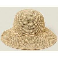 Accessorize Straw Bucket Hat - Natural