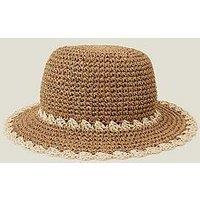 Accessorize Two Tone Scallop Edge Bucket Hat - Tan