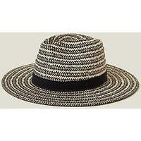 Accessorize Mono Weave Fedora Hat - Black White