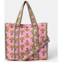 Accessorize Block Print Quilted Handheld Bag - Pink
