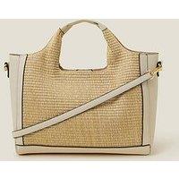 Accessorize Woven Handheld Bag - Cream