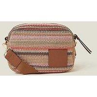 Accessorize Stripe Raffia Camera Bag - Pastel Multi