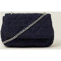Accessorize Boucle Chain Shoulder Bag - Navy