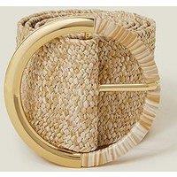 Accessorize Raffia Buckle Belt - Natural
