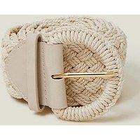 Accessorize Woven Buckle Belt - Cream