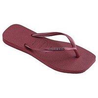 Havaianas Square Logo Metallic Flip Flop - Burgundy