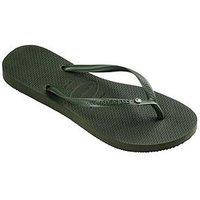 Havaianas Slim Crystal Flip Flops - Olive