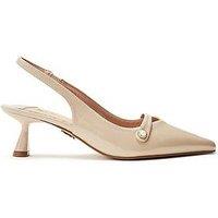 Moda In Pelle Godal Slingback Kitten Heel Shoes - Natural