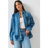 Hugo Garesa Heart Denim Shirt - Blue