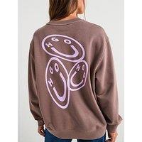 Hugo Oversized Crew Neck Sweatshirt - Brown