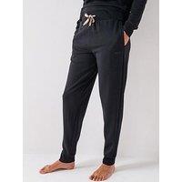 Boss Cuffed Tracksuit Bottoms With Signature Stripe Drawcord - Black