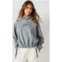 Boss Embellished Logo Hoodie - Dark Blue