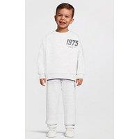 The Very Collection Boys Sporty Logo Sweatshirt And Jogger Set - Grey
