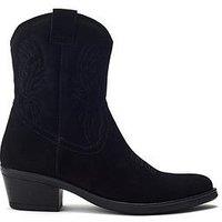 Moda In Pelle Bletchley Suede Western Boots - Black