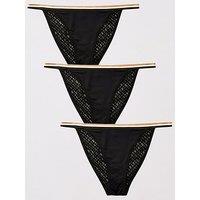 Boss 3 Pack Lace Brief Set - Black