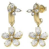 Guess Gold Tone 30Mm Lily Flower J Hoops