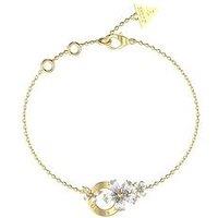 Guess Guess Gold Tone Lily Flowers & Circle Br