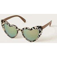 Monsoon Girls Heart-Shape Leopard Print Sunglasses - Multi